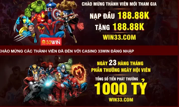 Các hoạt động ưu đãi 33win